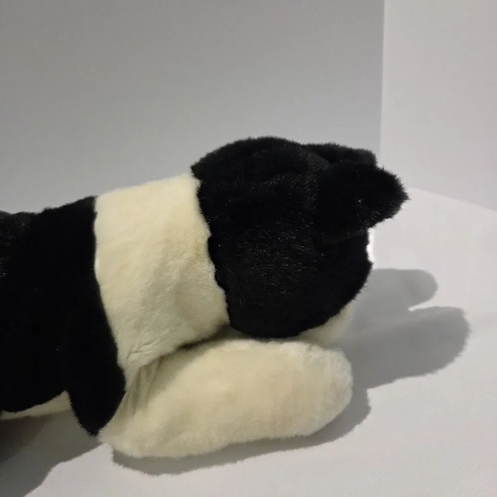 Russ Berrie Frazier Puppy Dog Plush Black White 15” Weighted Floppy Stuffed Toy